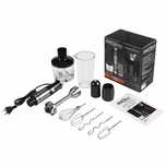MOCNY BLENDER WIELOFUNKCYJNY Mikser Ręczny 1500W Srebrny LED Akcesoria
