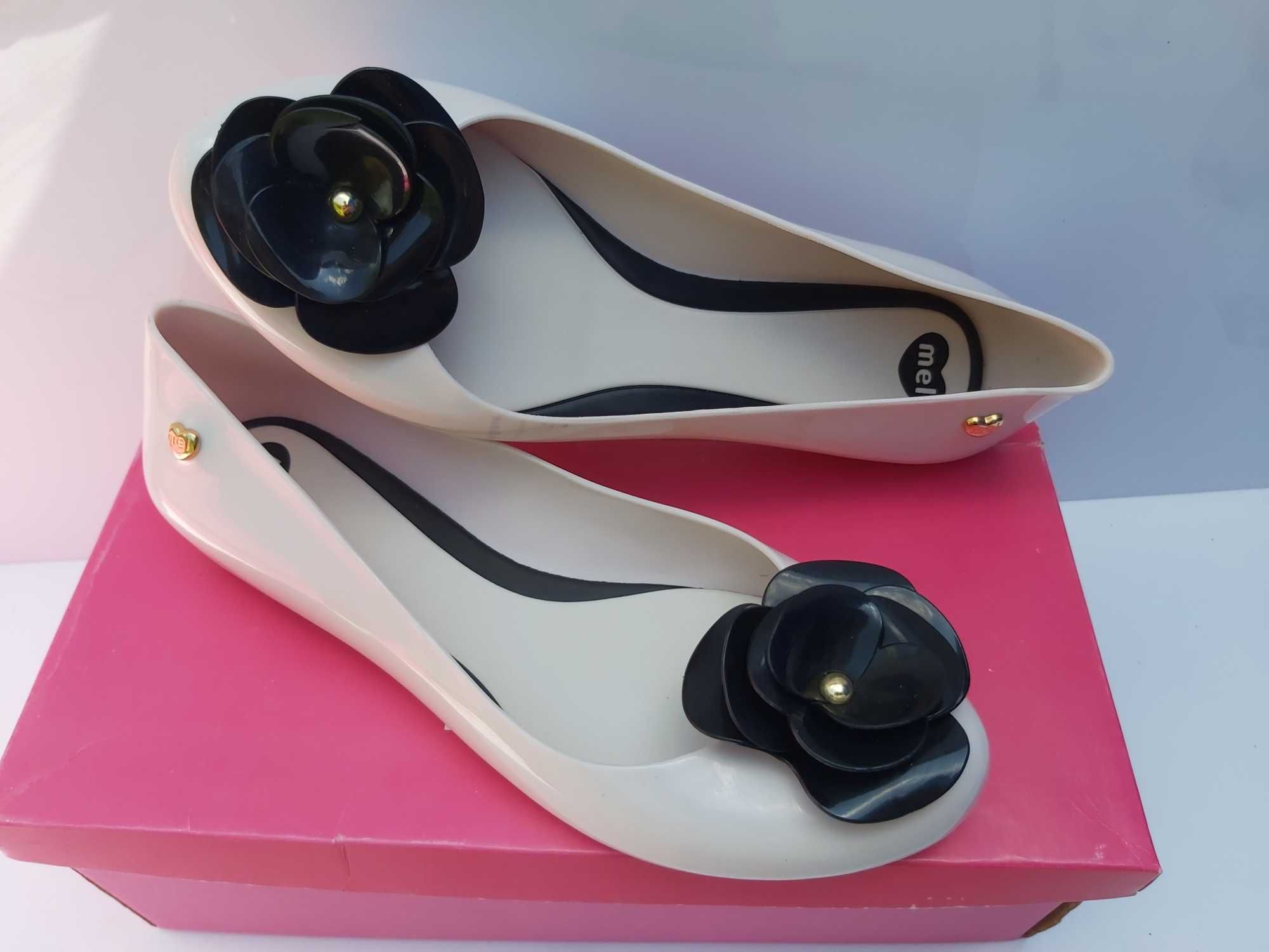 Balerinki MELISSA beż kwiaty mel pop viii sp ad 39 baletki