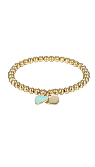 Браслет в стилі Tiffanyз двома сердечками позолота