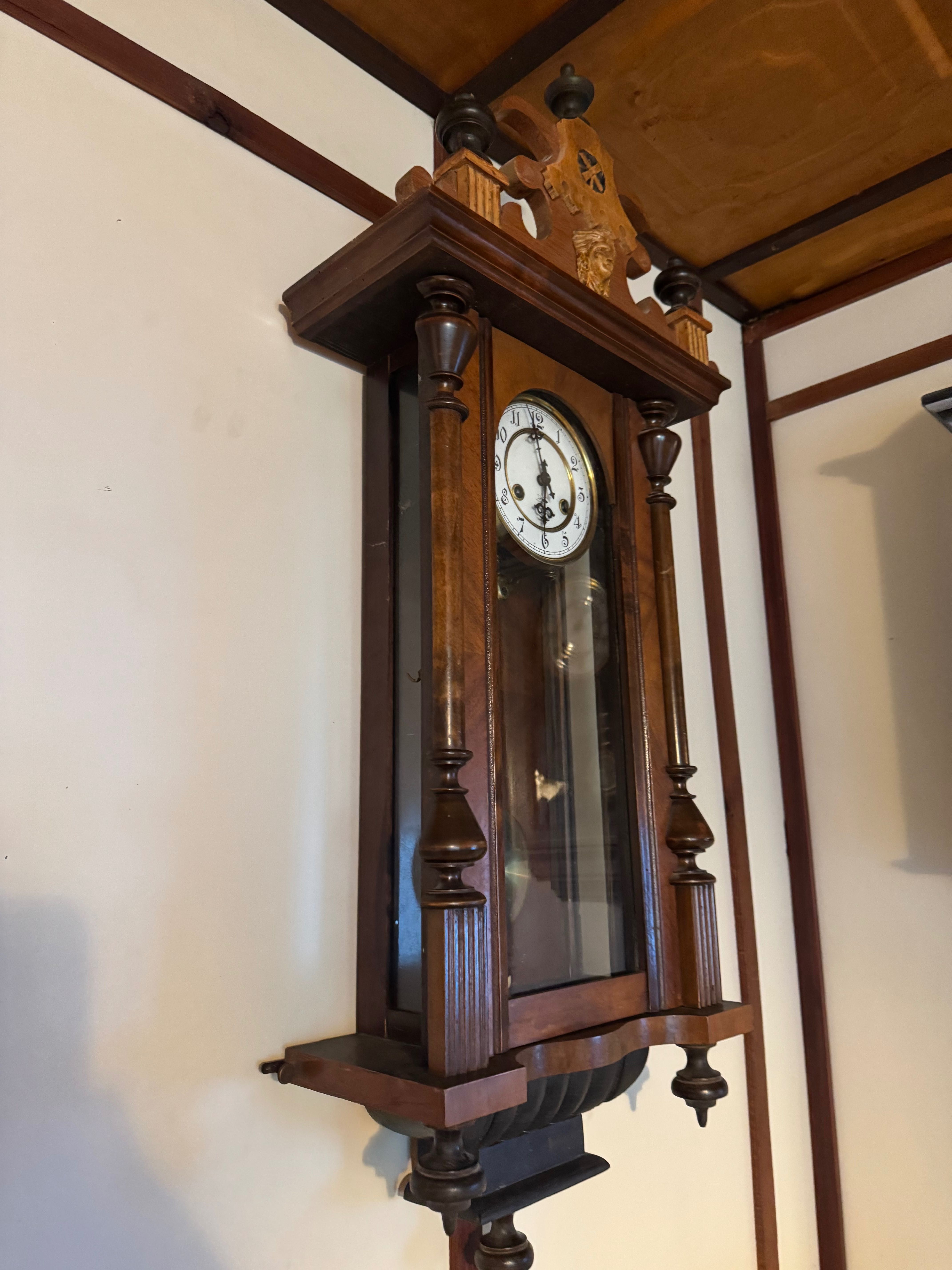 Zegar wiszący Junghans sygnatura 1890 r antyk mechaniczny scienny