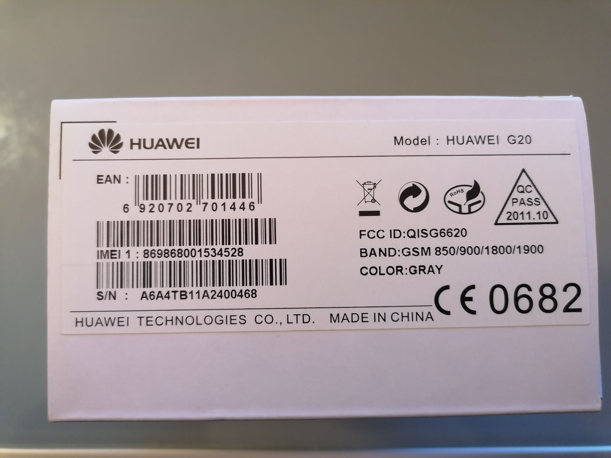 Huawei G20 (GSM). NOVO, na caixa