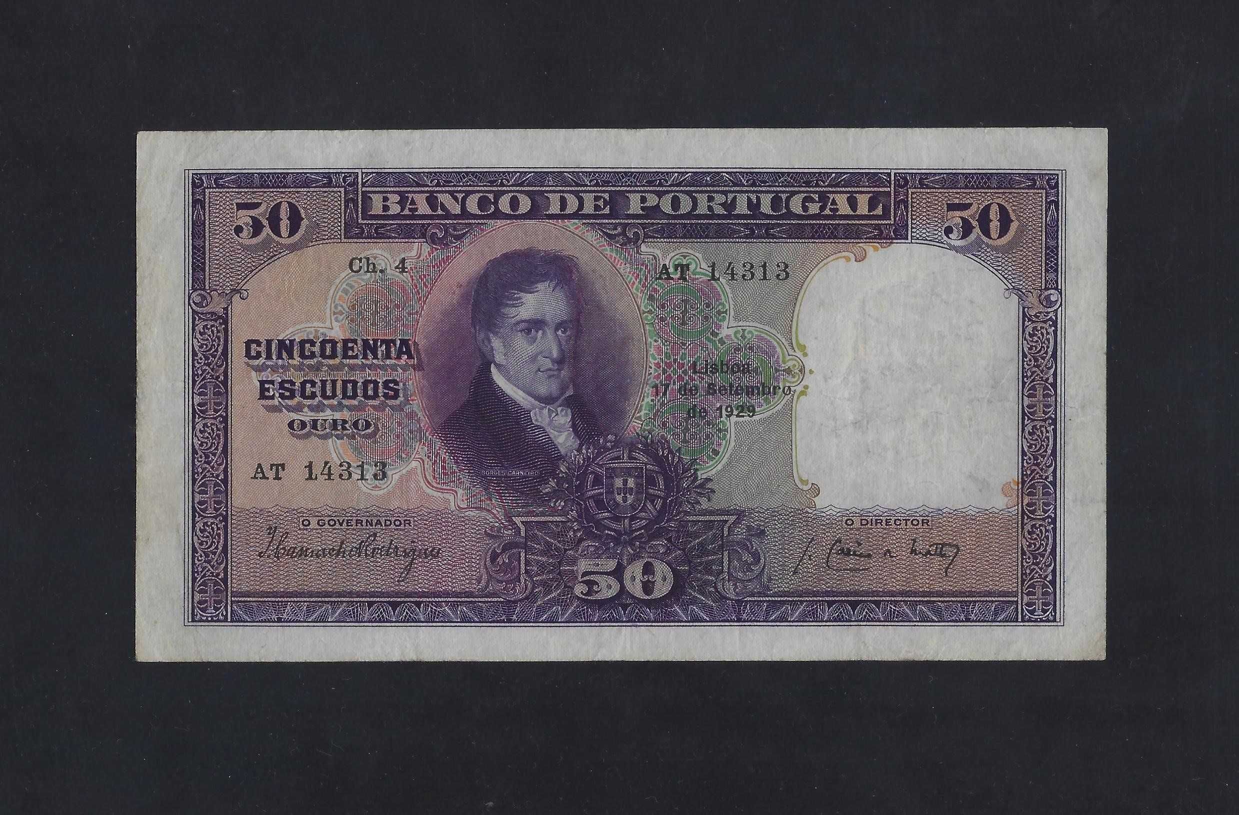 nota Portugal 50 Escudos 1929