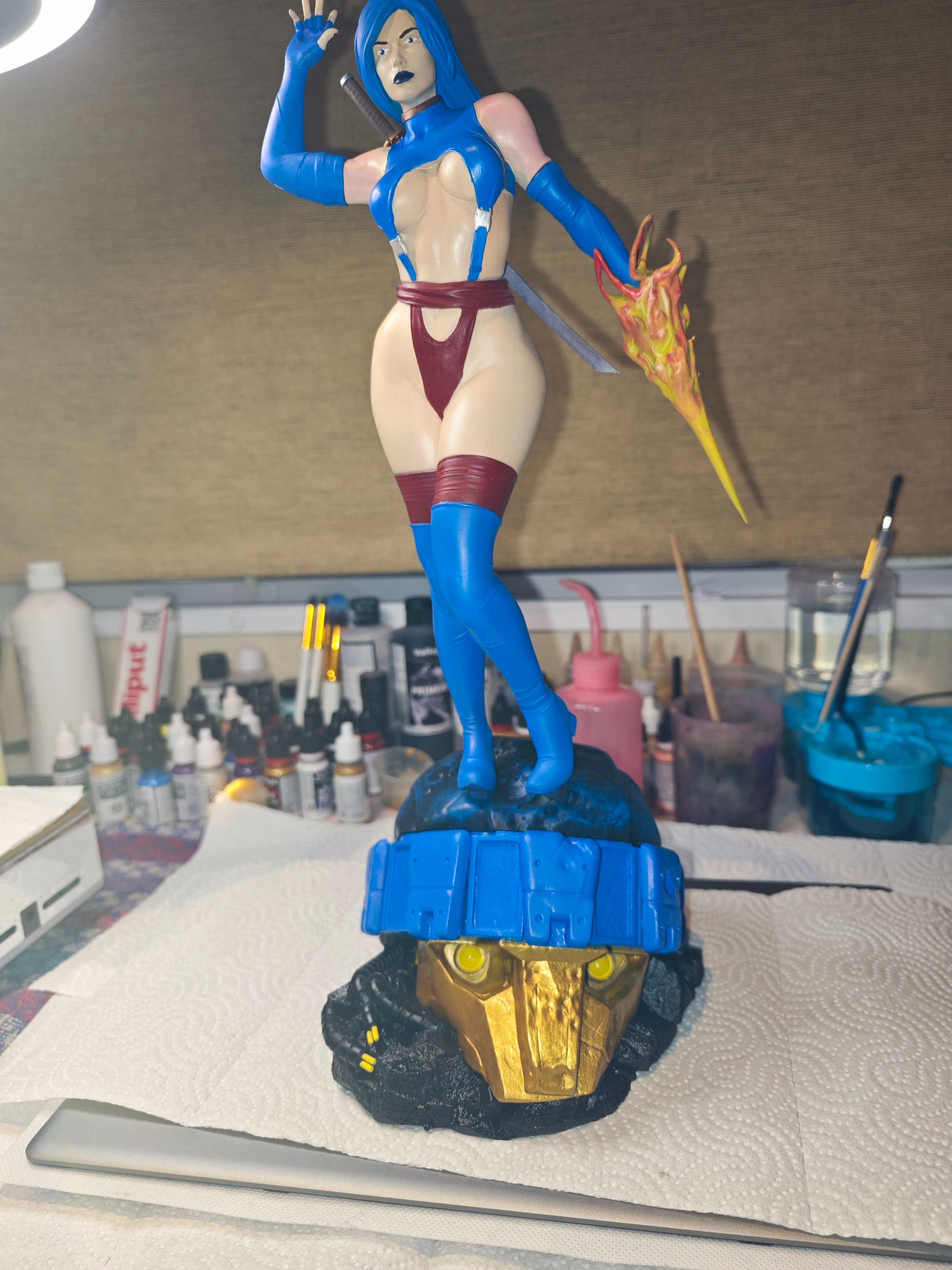 Psylocke figurinha 3D resina
