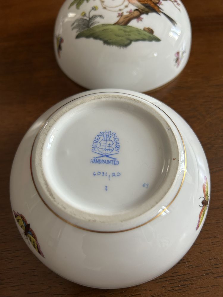Caixa porcelana Herend Rothschild birds