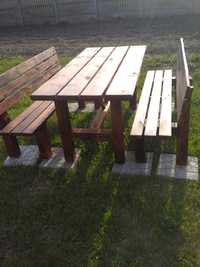 Meble ogrodowe stół ławki, buda ,drewutnia i inne