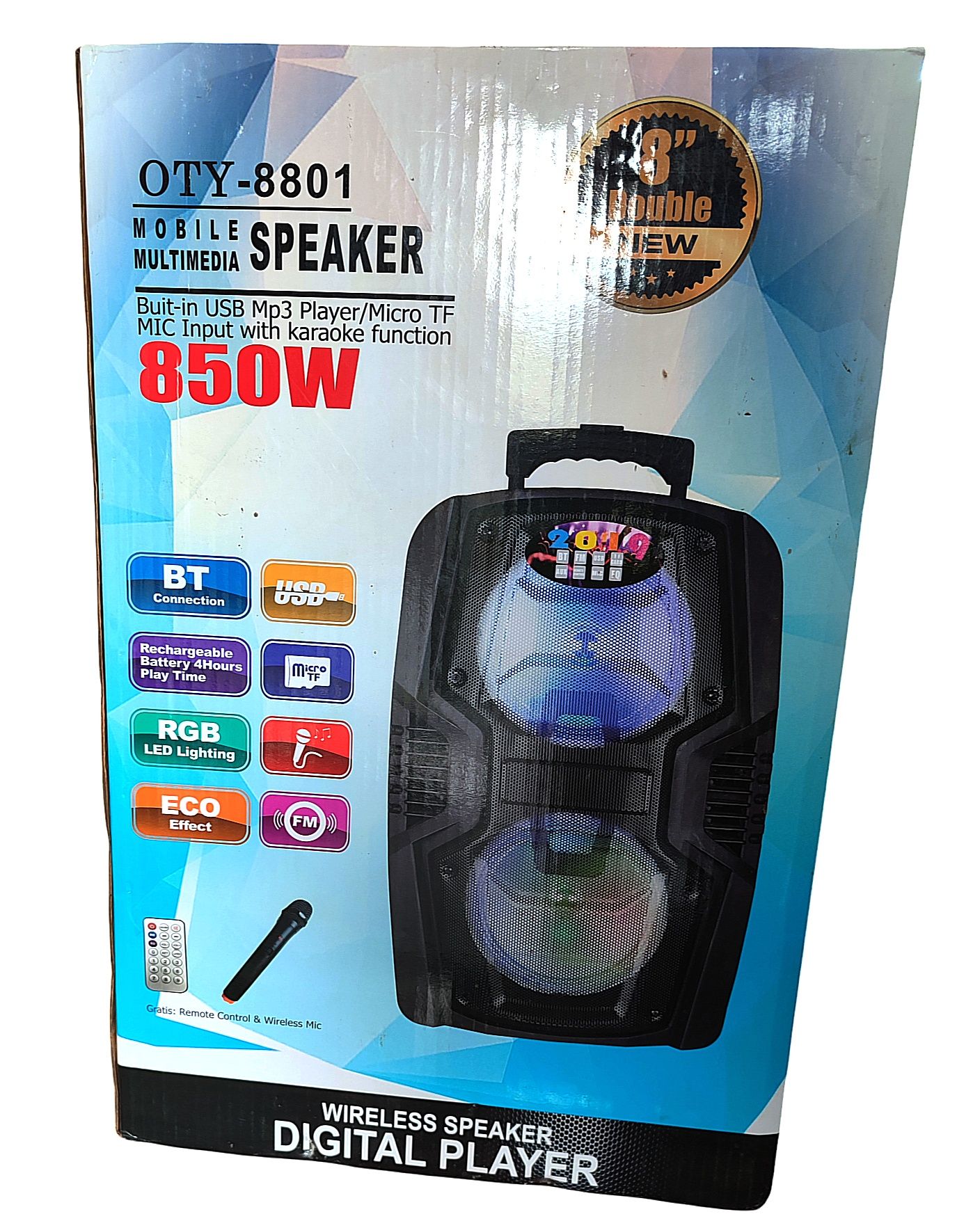 Акустична музыкальная колонка Bluetooth Speaker OTY - 8801 караоке