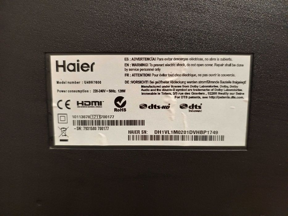 Телевізор Haier U49H7000 з приставкою HOMATICS Box R 4K Plus