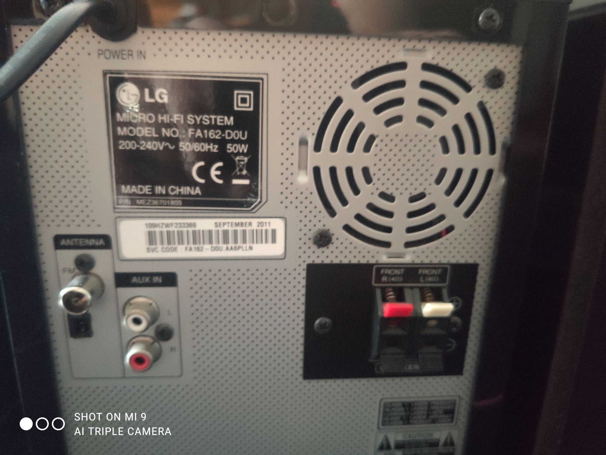 Aparelhagem de música LG