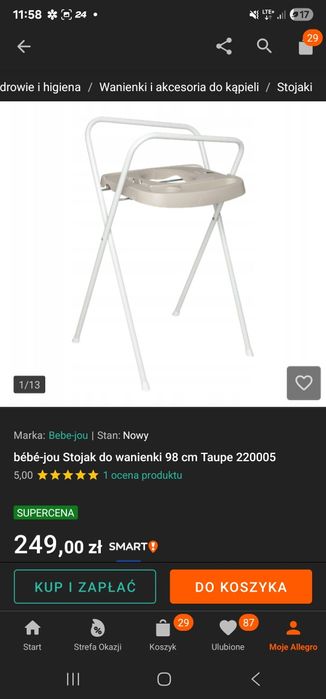 Bebe bubble wiaderko do kąpieli z stojakiem wanienka