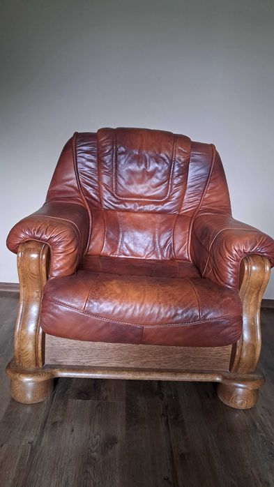 Fotel skórzany brązowy