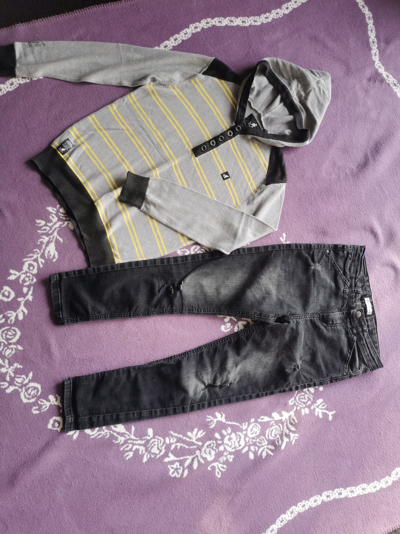 Zestaw 146 jeansy Reserved i sweter