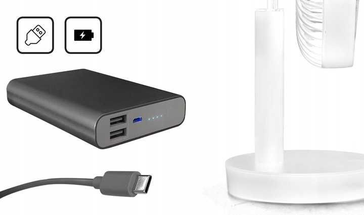 Акумуляторний вентилятор настільний бездротовий USB