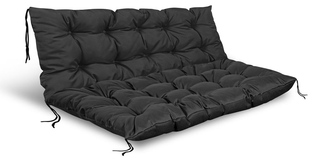 Zestaw Poduszka ogrodowa 120/80 cm + 120/40 cm na ławkę palety czarna