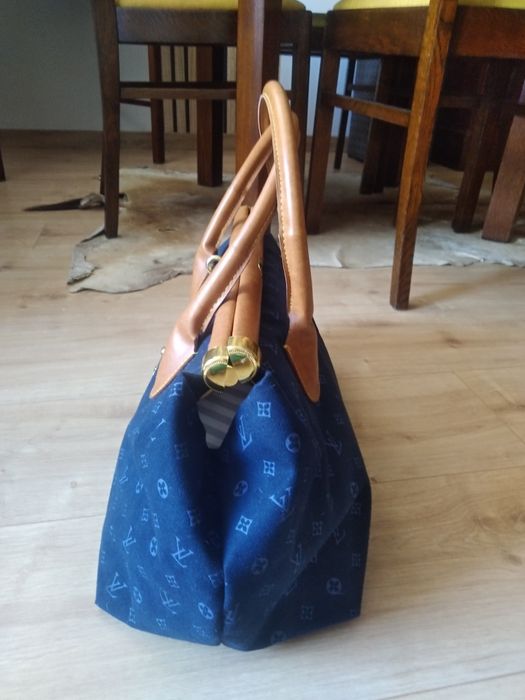 Duża torba granatowa, nowa, wzór Louis Vuitton.
