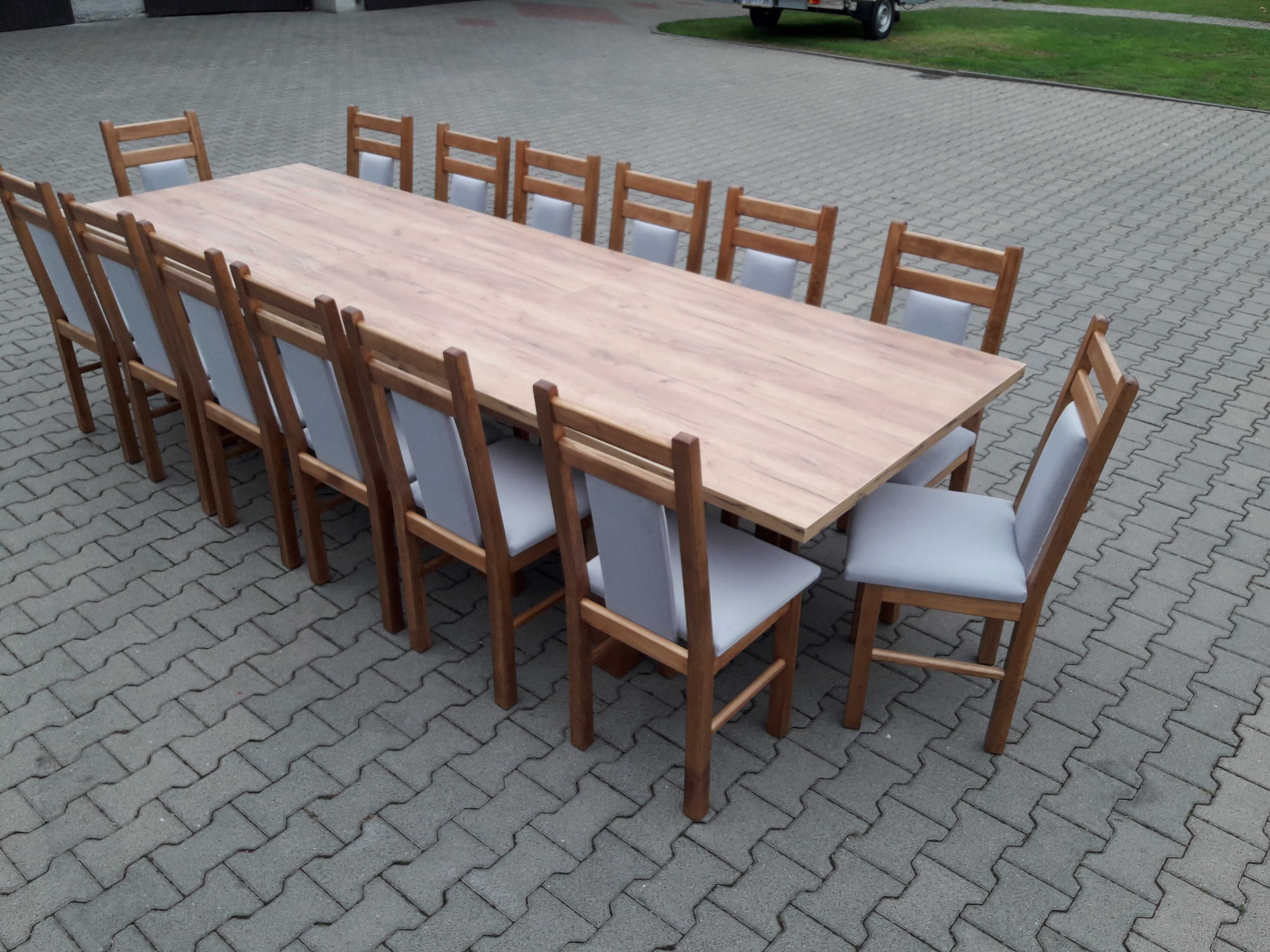 stol 244/314x103 +14 krzesel blat craft zloty okazja solidne krzesła