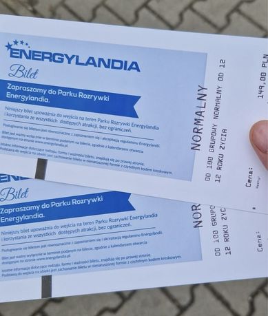 2 bilety do Energylandii