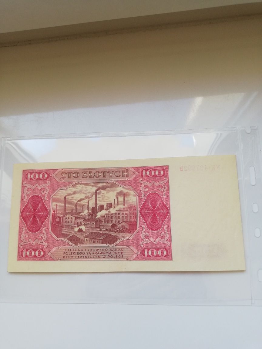 Polska banknot kolekcjonerski 100 złotych 1948 rok