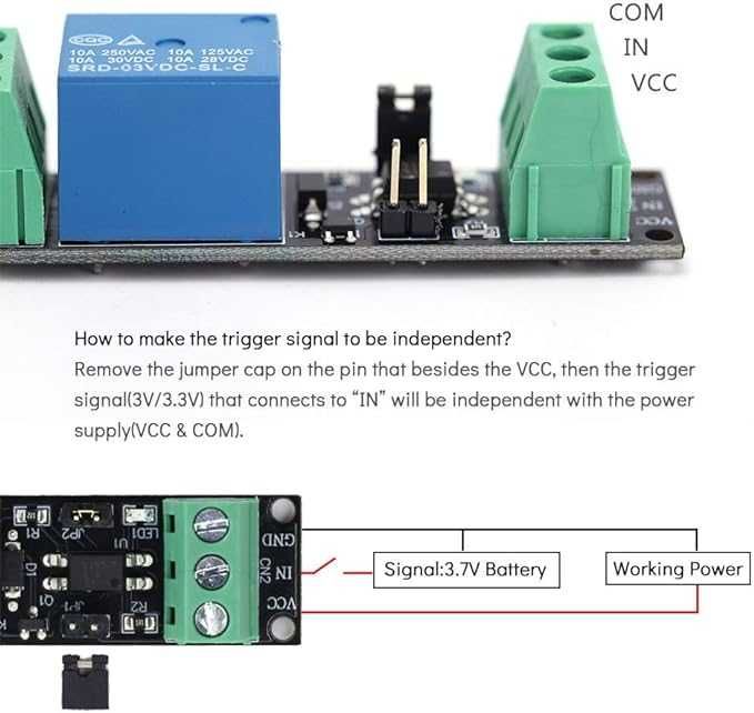 1-kanałowy moduł przekaźnika zasilania z wyzwalaczem 3v