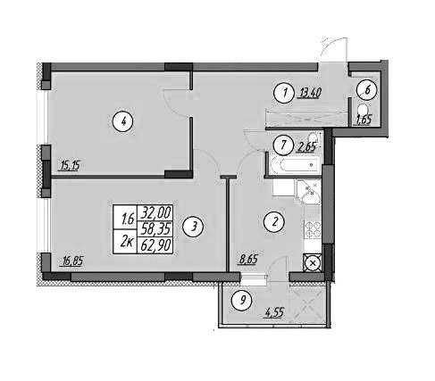 2 кімн Тролейбусна. Новобудова. На здачі.