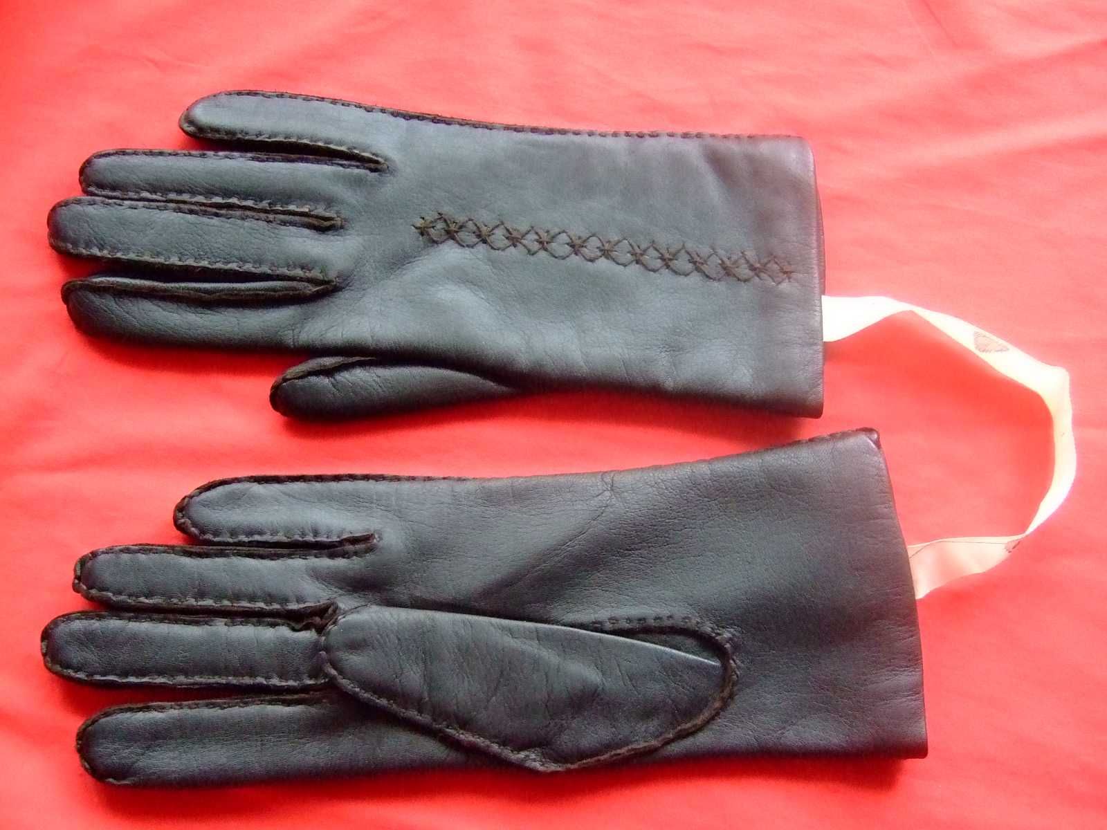 Rękawiczki damskie skórzane zimowe skóra rozmiar M