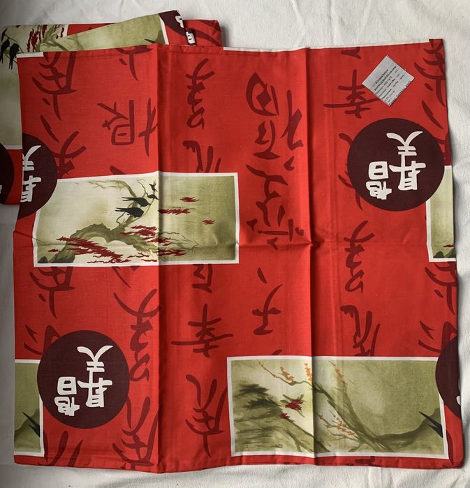 Комплект постельного белья Япония иероглифы самурайские рисунки мотивы