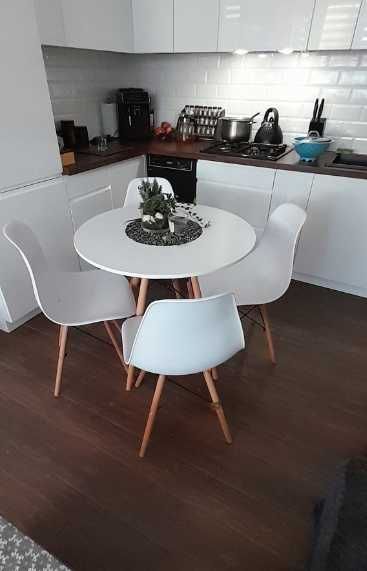 Profesjonalny STÓŁ Rustykalny 80cm + 2 Białe Krzesła Skandynawski -20%