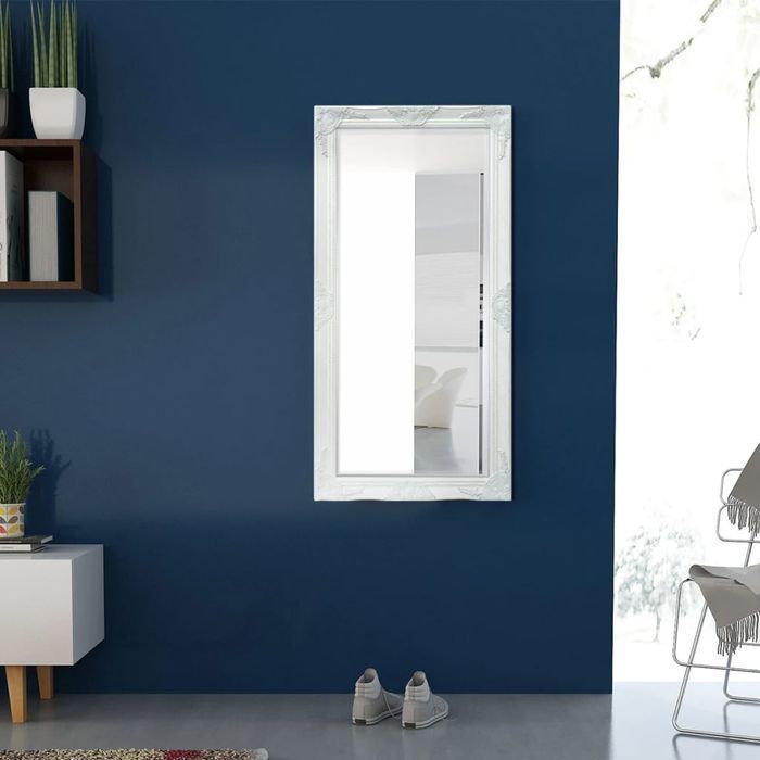 Lustro Ścienne Barokowe 120x60 cm w Białej Ramie
