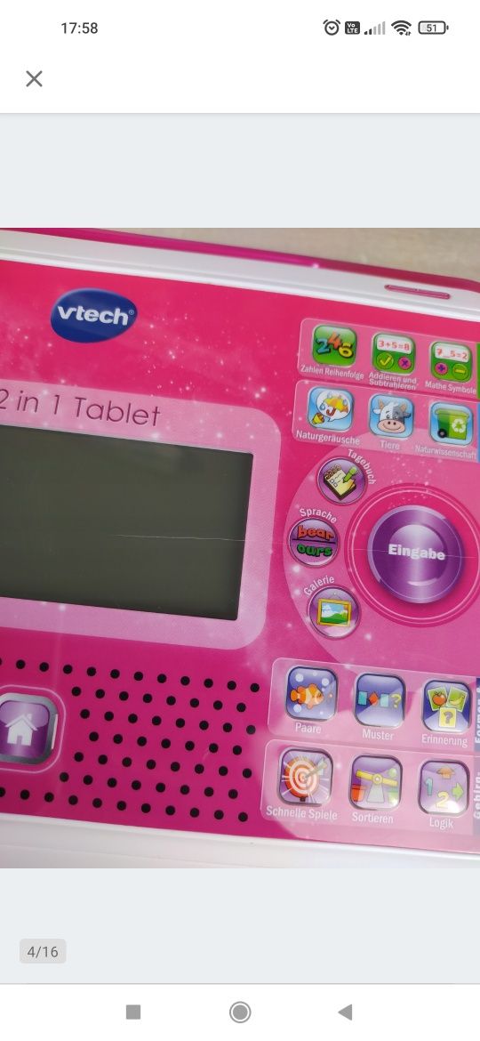 Vtech 2-w-1 Komputer Tablet dziecięcy JĘZYK NIEMIECKI

Z wyst