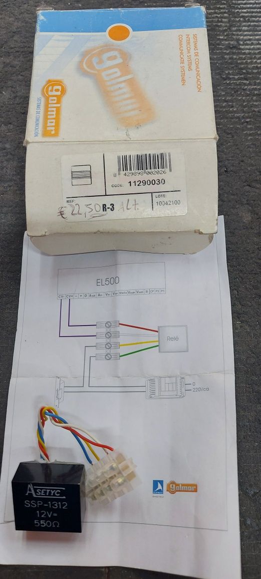 Relé para porteiro Golmar