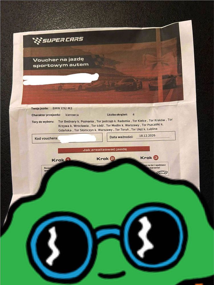 Voucher na przejazd BMW E92 M3 4 okrązenia!