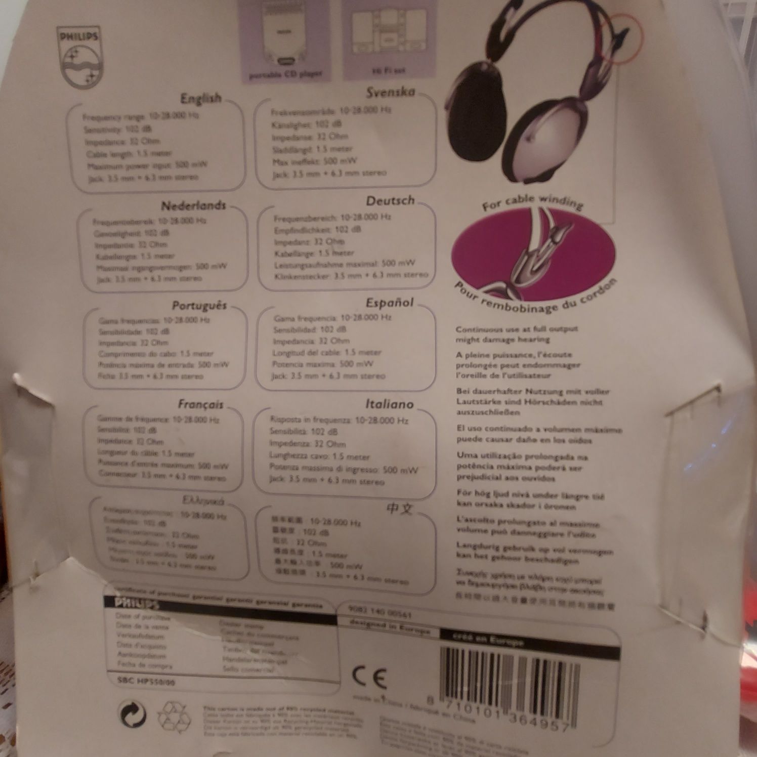 Słuchawki Philips HP 550 nowe