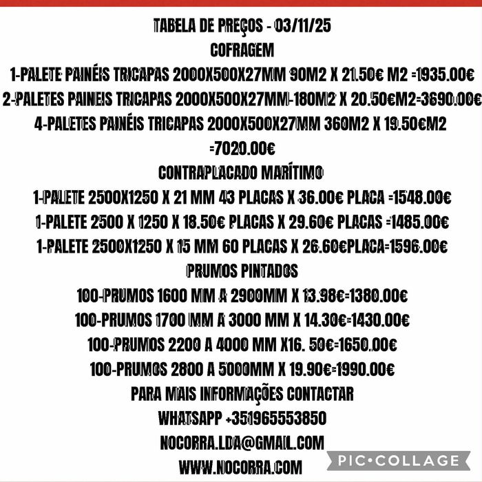 Cofragem paineis tricapas