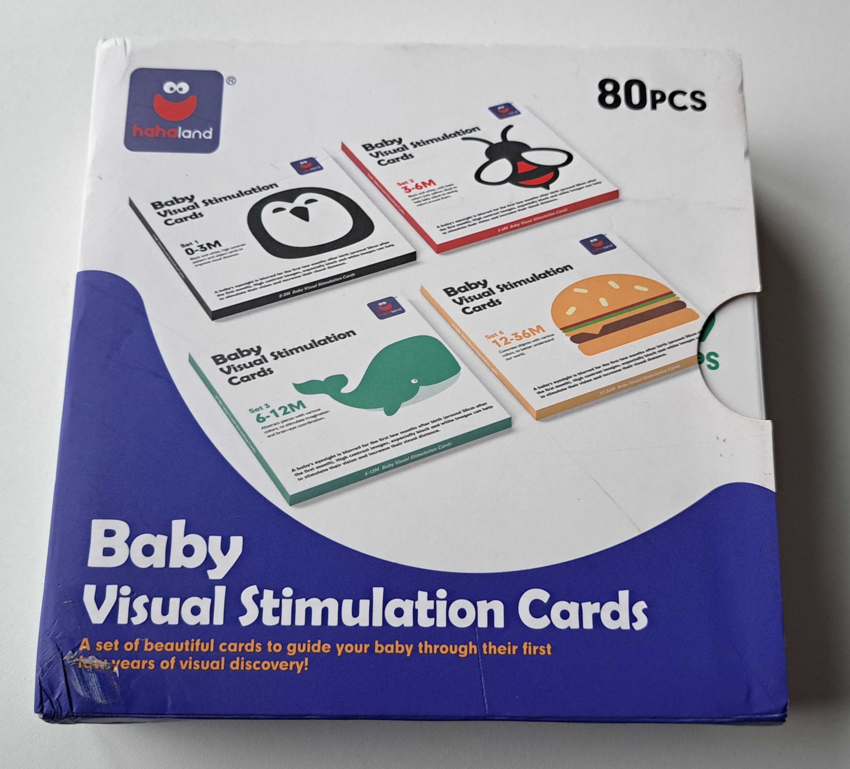 Cartões Flashcards de estimulação visual - bebés 0-36 meses