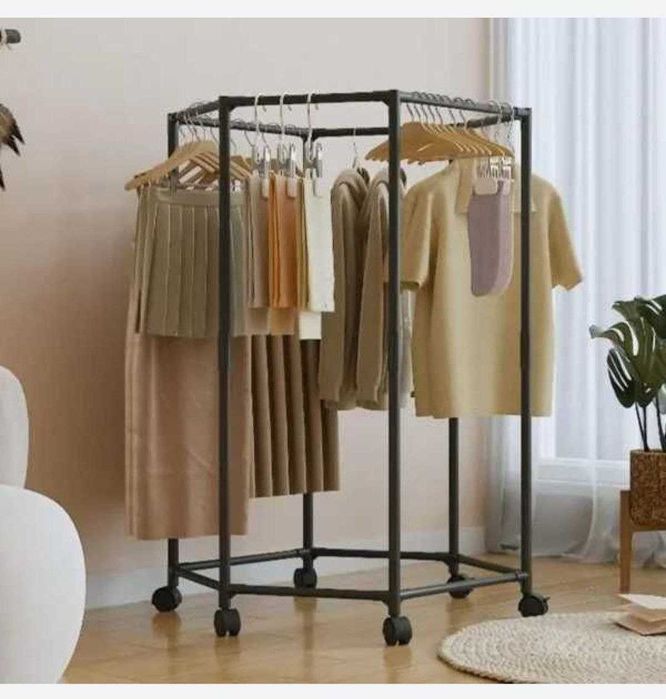 Вішак для одягу з поворотом на 360° для спальні, шестикутна, обертова