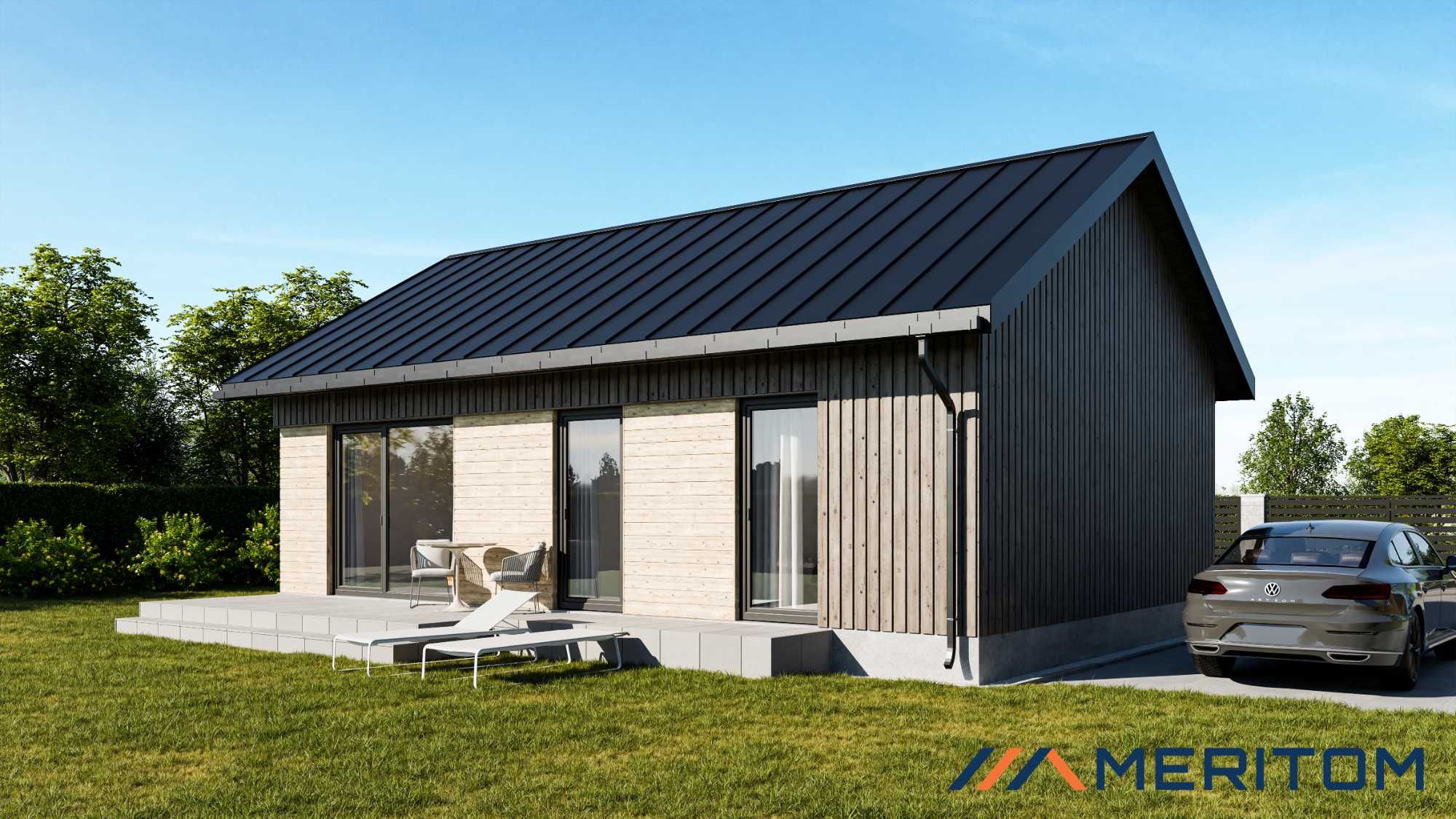Dom PARTERO P2 parterowy mieszkalny całoroczny letni szkieletowy 70m2