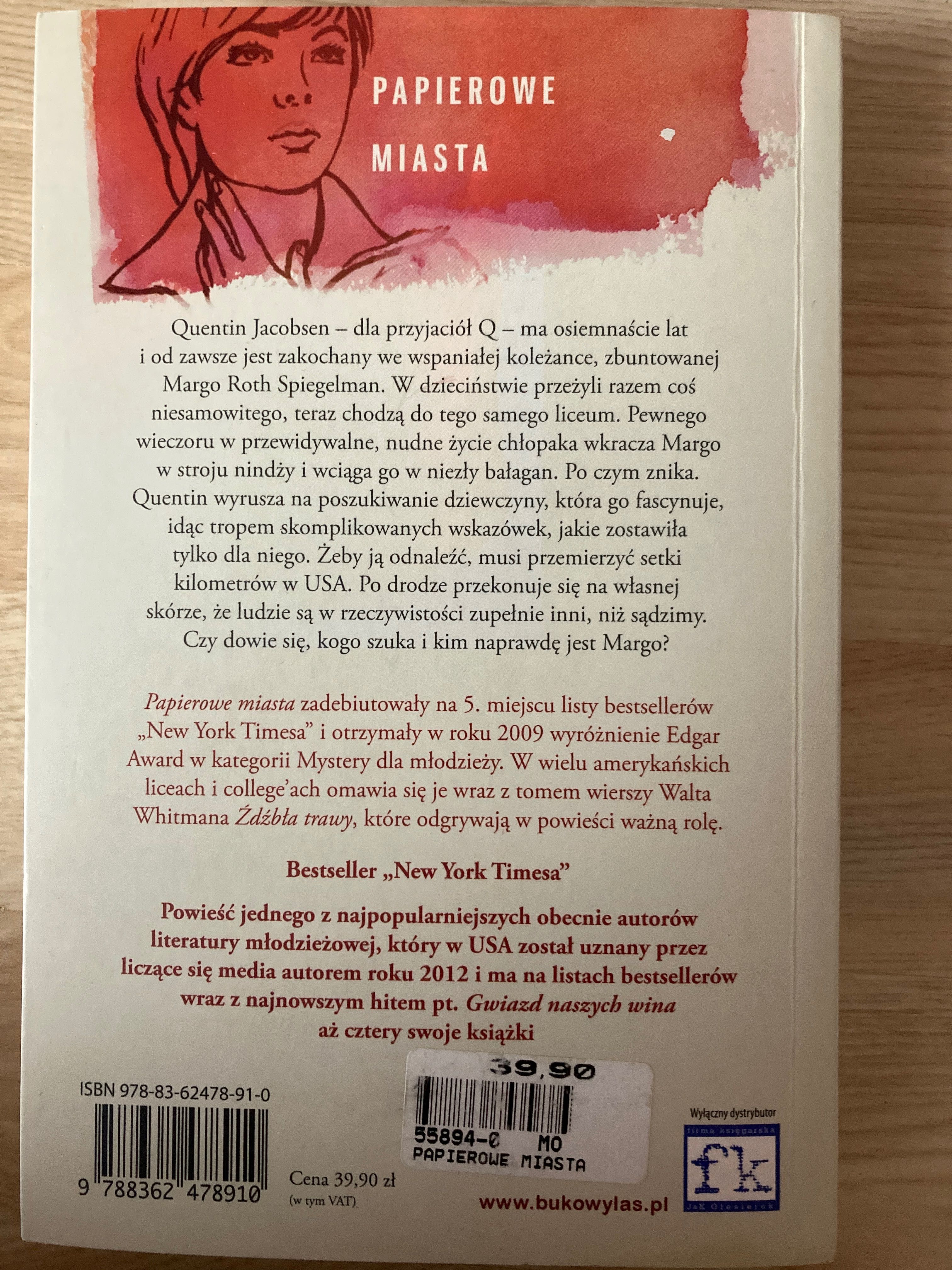 Książka ,,Papierowe Miasta” John Green