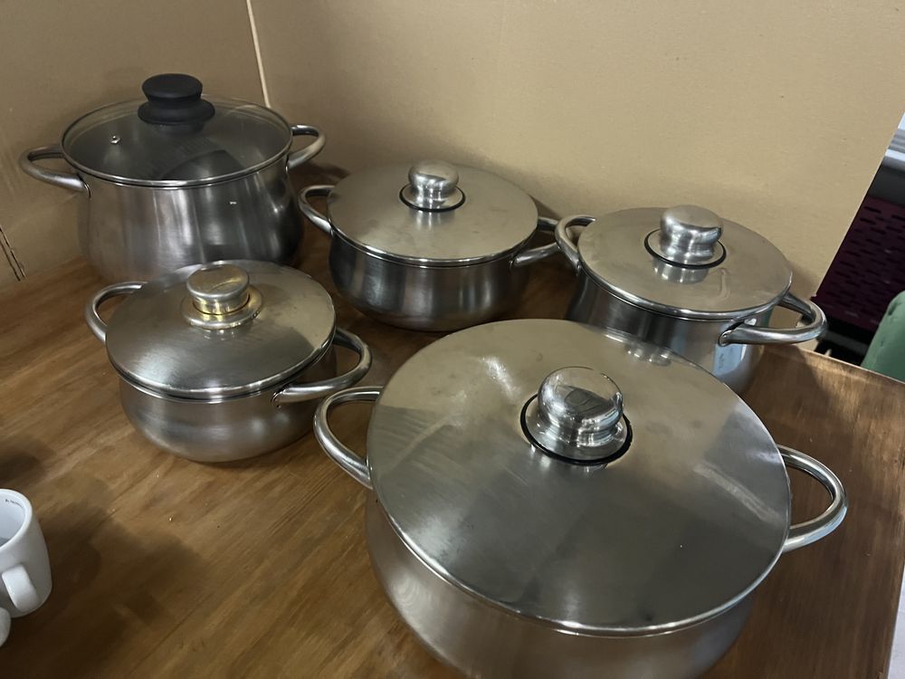 Tachos em inox conjunto de 5 unidades