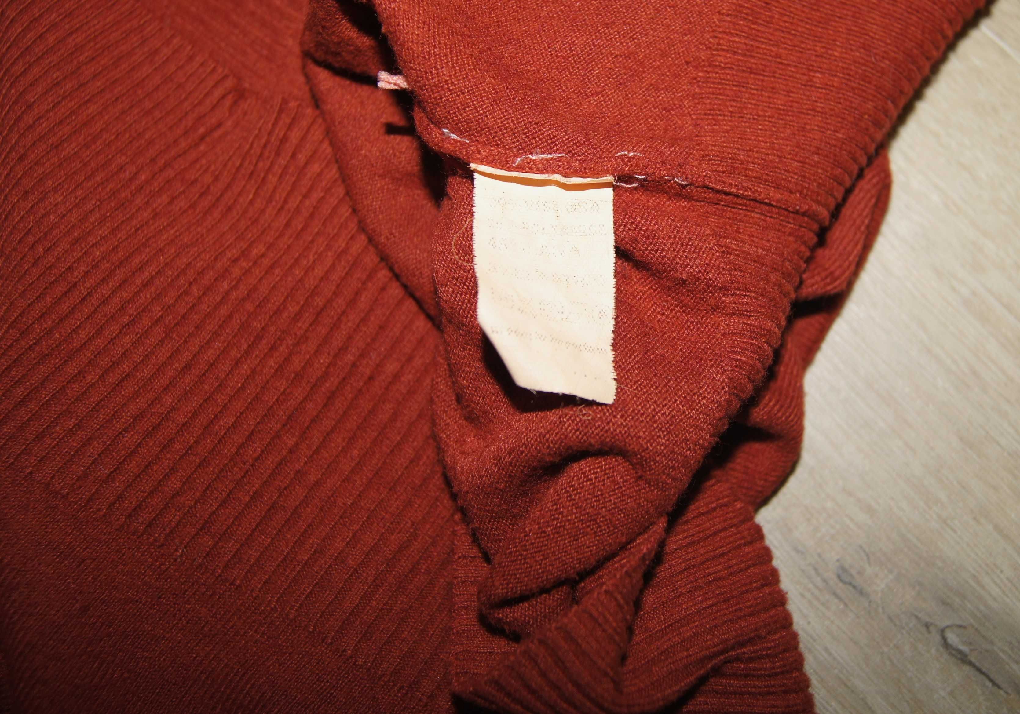 Ciepła tunika sukienka sweterkowa ciążowa wełna komin 36 S