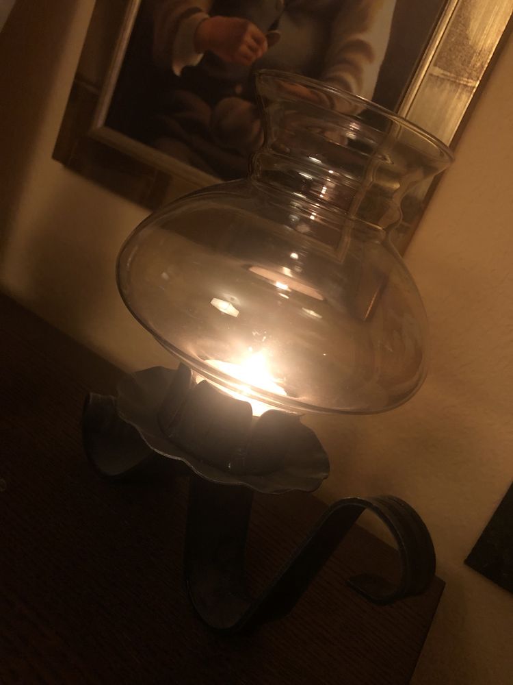 Lampa naftowa stara  swiecznik tealight stara