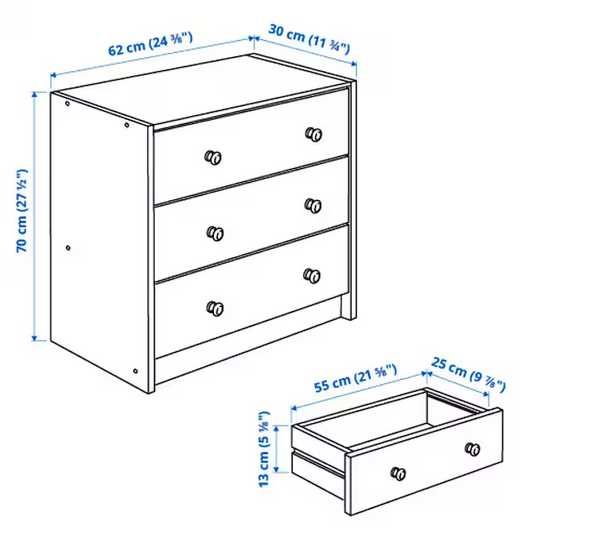 2 x Chest of 3 drawers, pine - IKEA hack