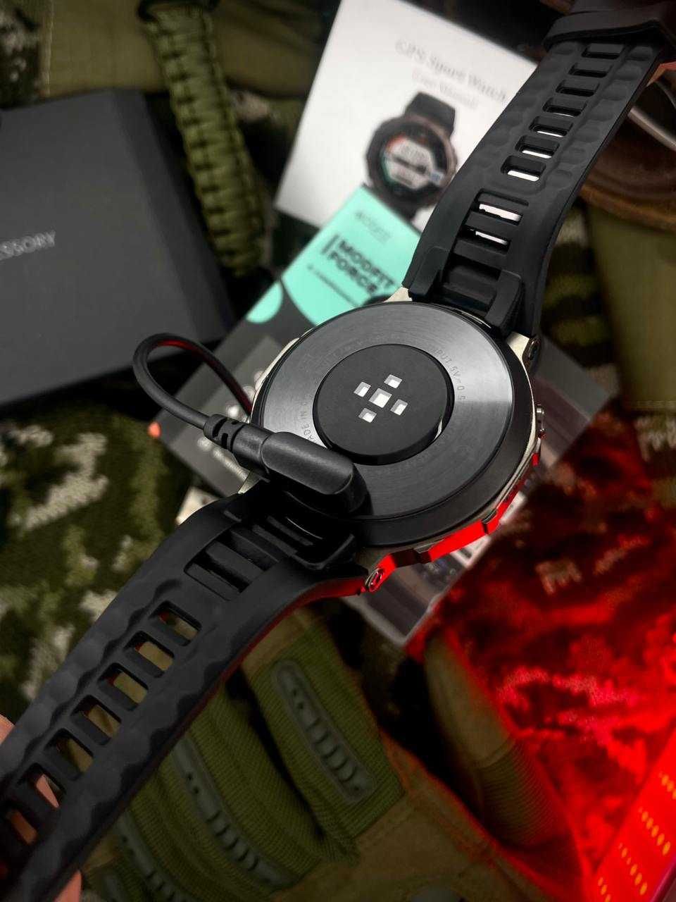 Смарт годинник MODFIT Titan Force GPS Black T-REX компас Amazfit