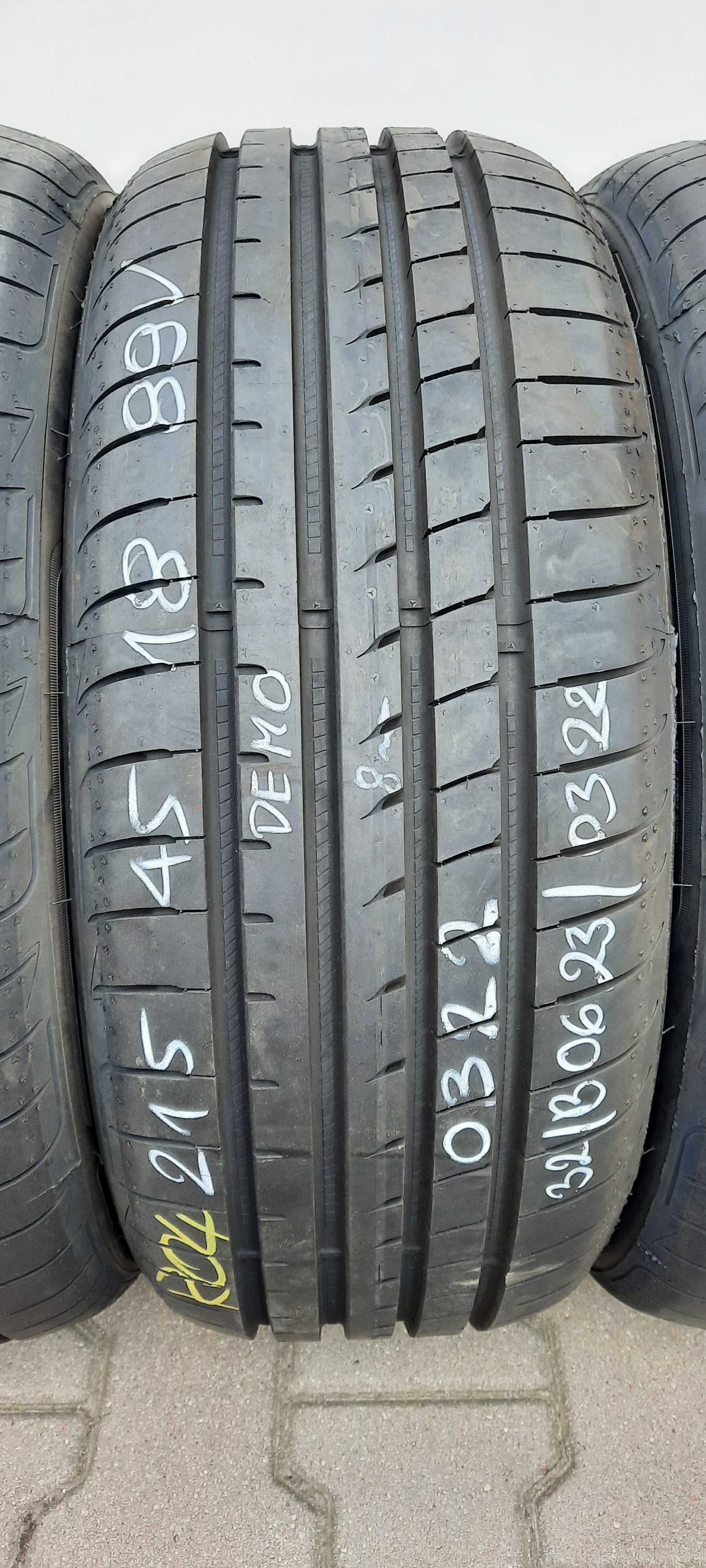 4szt. opony letnie 215/45R18 Goodyear F1 Asymmetric 3 DEMO 8mm