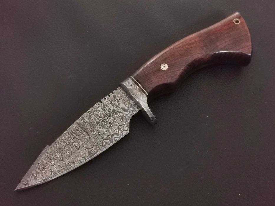 DAMAST nóż myśliwski BOWIE stal damasceńska 26cm. FINKA bushcraft