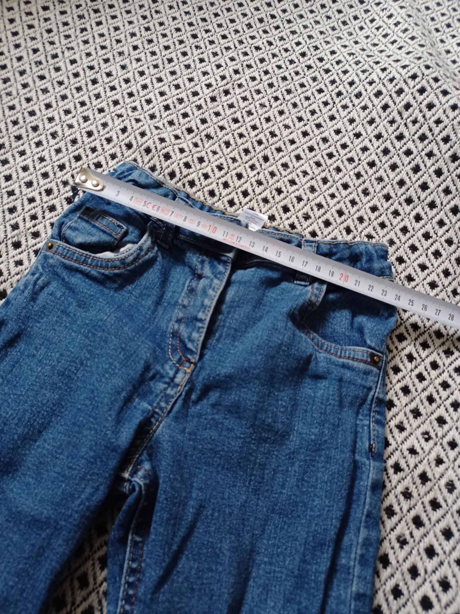 Spodnie jeansy dzinsowe niebieskie 2-3 lata 90-98 George na guzik zwęż