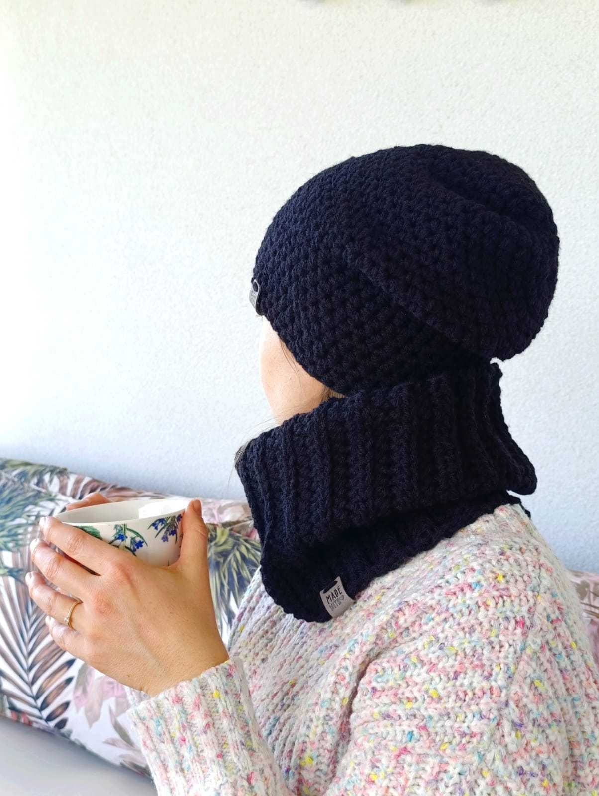 Czapka i komin Handmade na szydełku