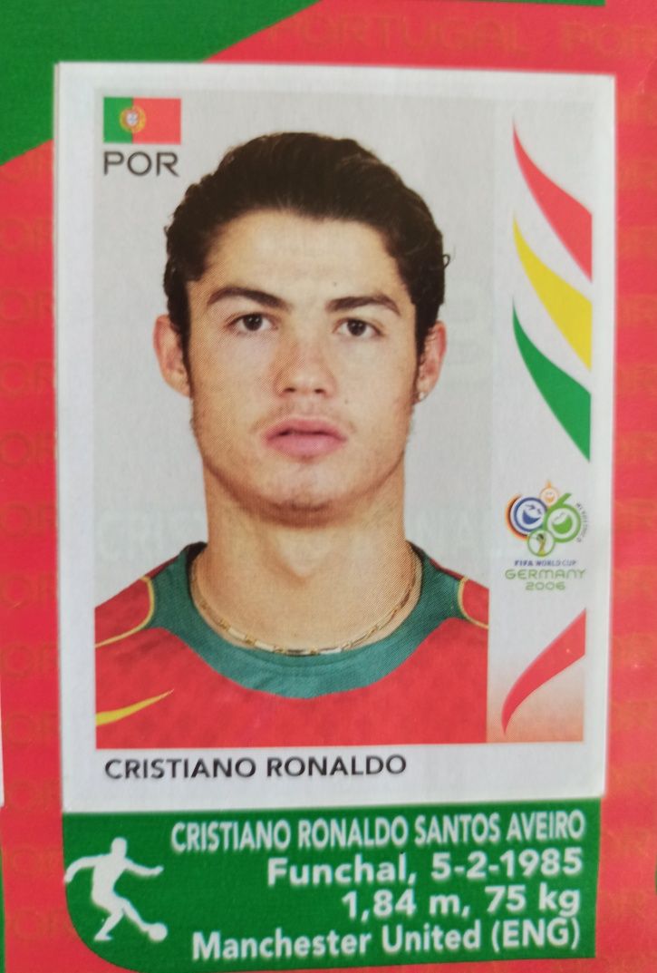 Caderneta Oficial Panini Mundial 2006 . incluí Cromo Cristiano Ronaldo