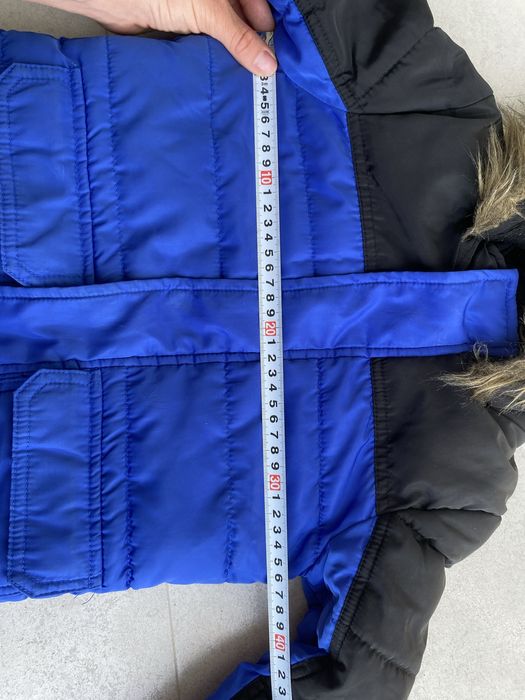 Kurtka płaszcz dziecięcy ocieplany z meszkiem pikowany