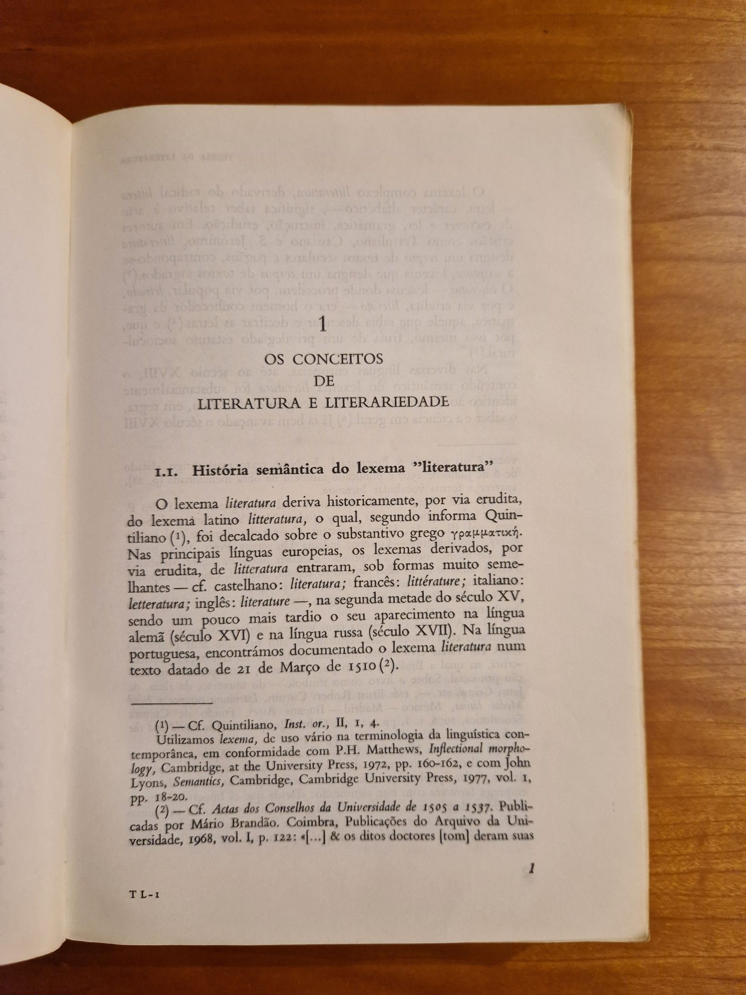 Livro "Teoria da Literatura", Vítor M. Aguiar e Silva