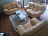 Zestaw wypoczynkowy wypoczynek kanapa fotel sofa eko skóra