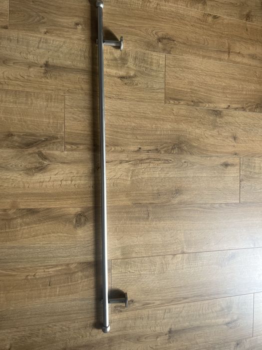 Karnisz 115 cm stal mat stebrny satynowy 2szt